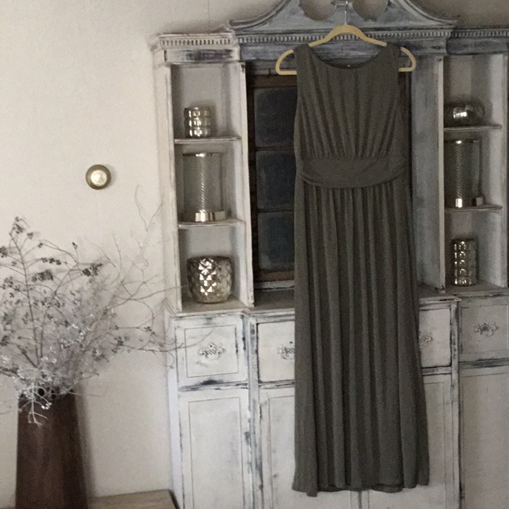 Loft Maxi Dress NWT Sleeveless SZ M Olive Green